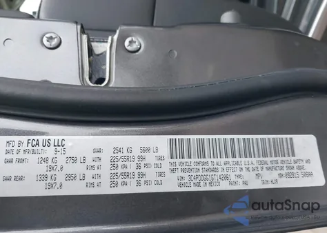 2016 Dodge Journey Crossroad Plus из США, поврежденный, VIN 3C4PDDGG1GT142061